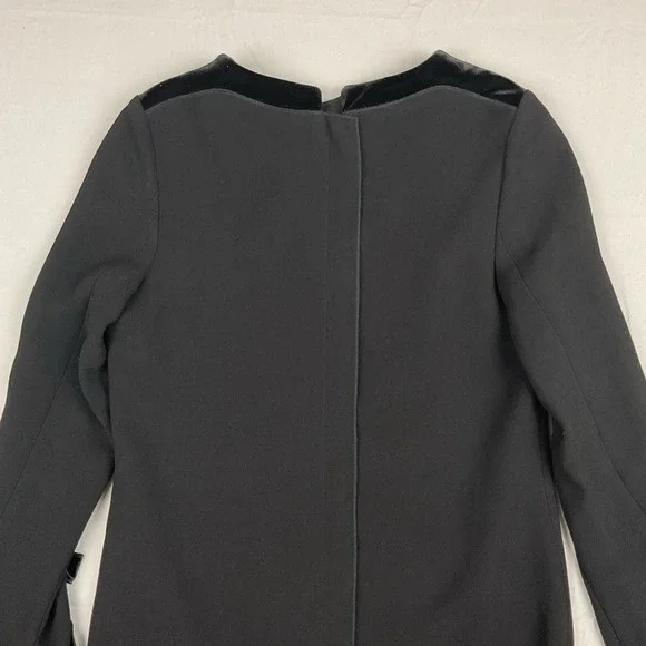 Teri Jon Rickie Freeman Black Velvet Trim Bow Sleeve Cocktail Dress Size 6 - Picture 8 of 11